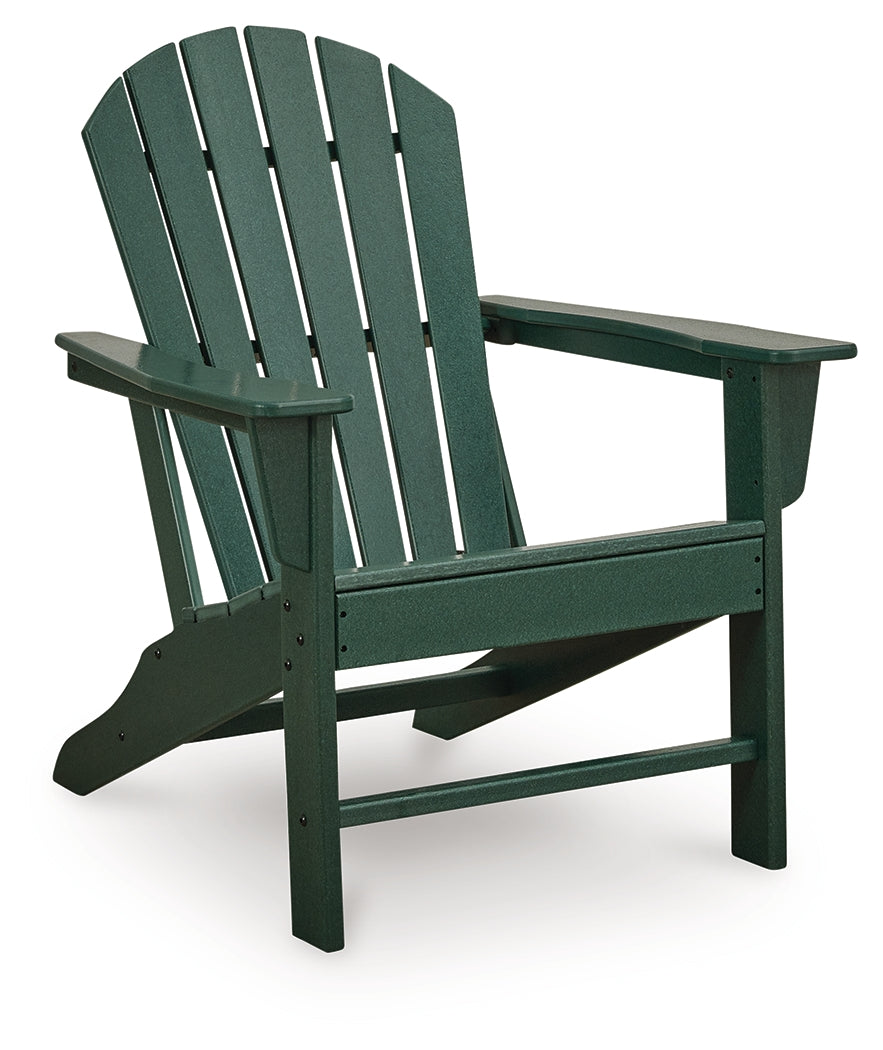 Sundown Shores Green Adirondack chair side view