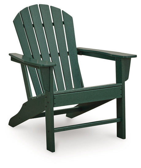 Sundown Shores Green Adirondack chair side view