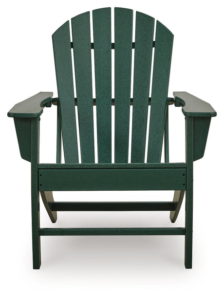 End table front view in green finish