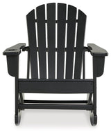 Sundown Treasure Black Outdoor Rocking Chair side profile