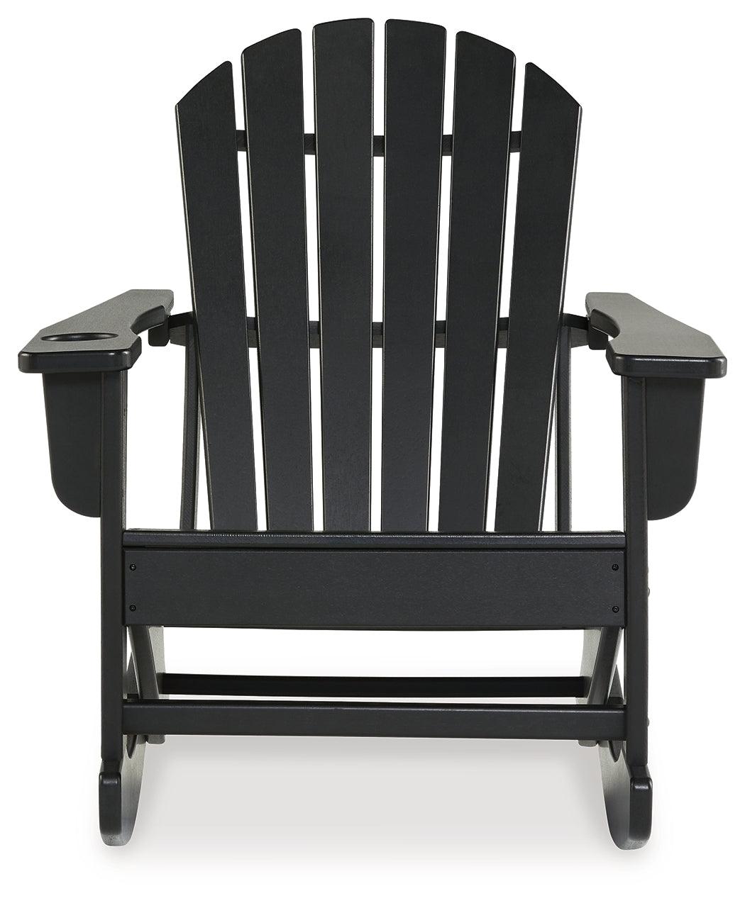 Sundown Treasure Black Outdoor Rocking Chair side profile