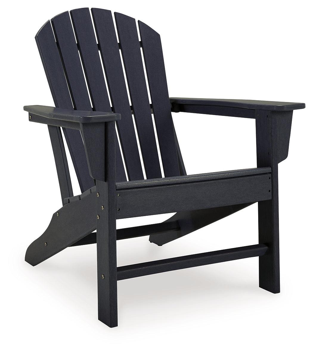 Sundown Treasure Black Adirondack Chair head-on view