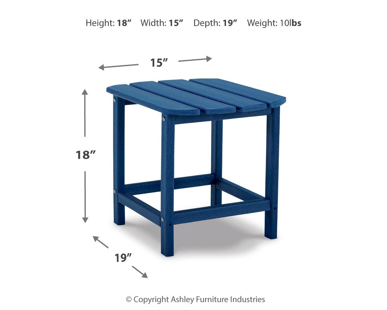 Sundown Treasure Blue End Table dimensional drawing