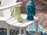 Sundown Treasure White Outdoor End Table close-up of slatted top