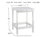 Sundown white outdoor chair and end table swatch