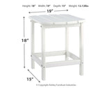 Sundown Treasure Turquoise End Table packing and dimensions photo