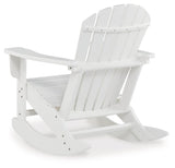 White Sundown Treasure outdoor rocking chair, rear view