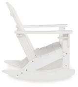 White Sundown Treasure outdoor rocking chair, side profile