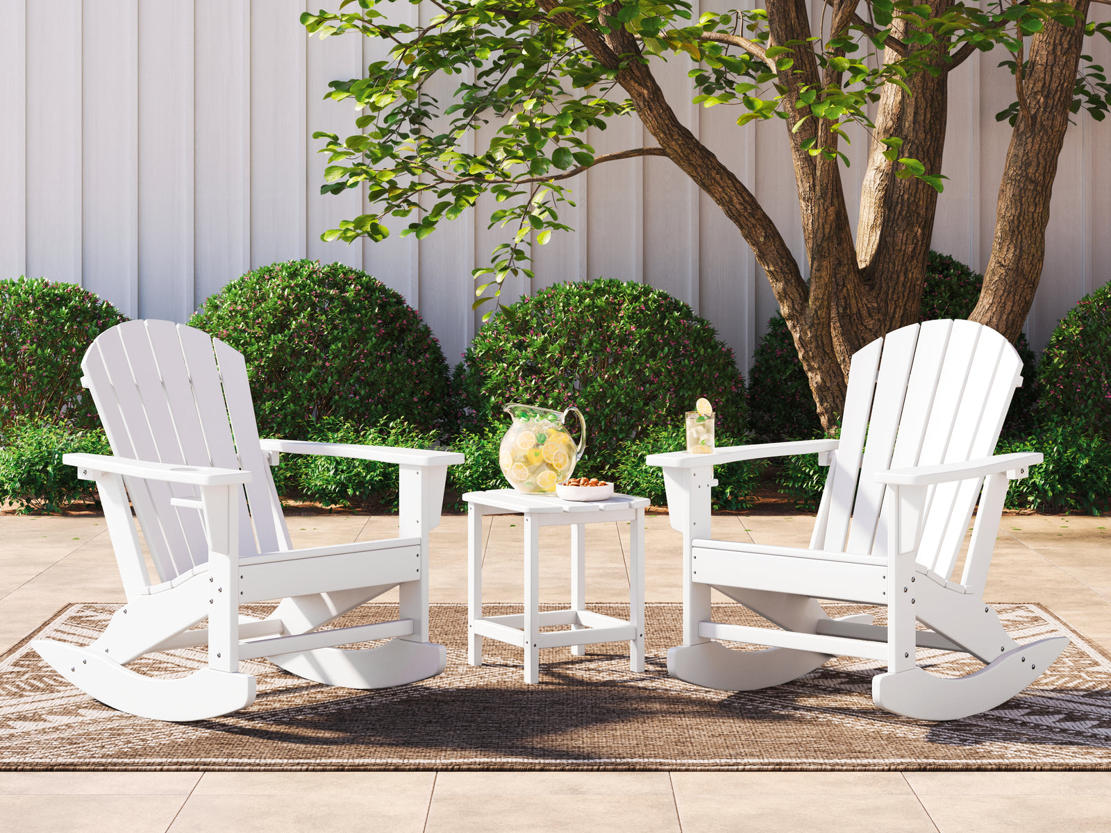 Sundown White Treasure 2 Outdoor Chairs with End Table