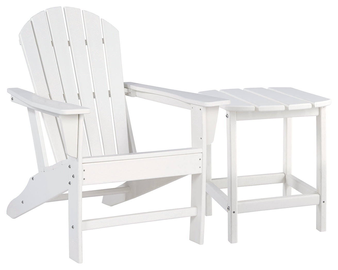 Sundown white rocking chair back showing slatted style