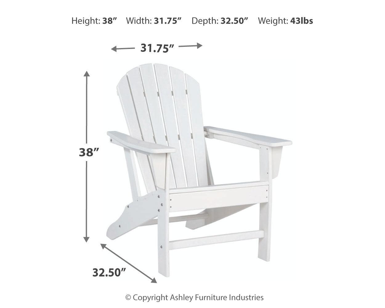 Sundown Treasure White Adirondack Chair side profile