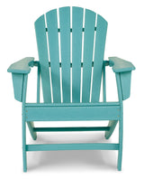 Sundown Turquoise Treasure outdoor chair and end table set, front angle