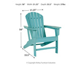 Sundown Turquoise Treasure outdoor chair and end table set, front angle
