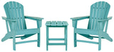 Side angle of turquoise outdoor chair from Sundown Treasure set