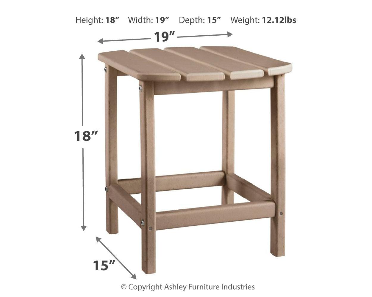 Sundown Treasure Outdoor End Table dimension diagram