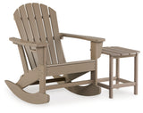 Sundown Driftwood Adirondack outdoor rocking chair side angle