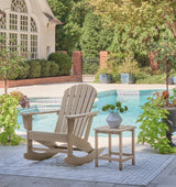 Close-up of slatted design on Sundown Driftwood Adirondack chair