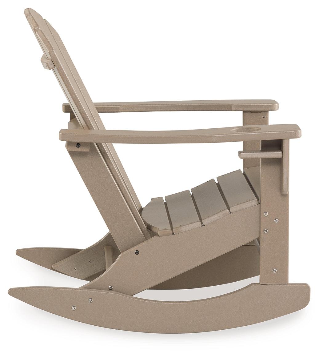 Sundown Treasure Driftwood Outdoor Rocking Chair back view