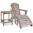 Outdoor Adirondack Chair with ottoman and side table in driftwood color