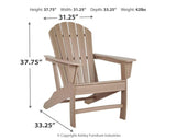 Sundown Treasure Adirondack Chair dimensional diagram