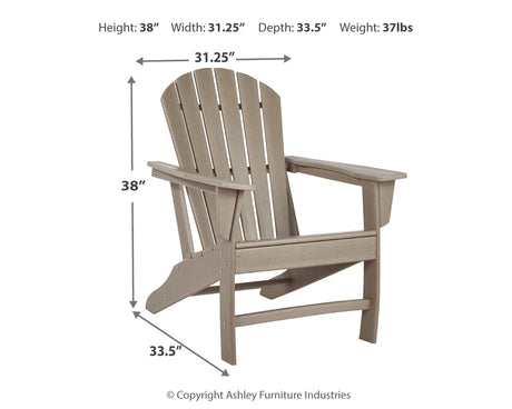 Sundown Driftwood Adirondack outdoor rocking chair and end table set