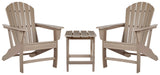 Sundown Driftwood Adirondack outdoor rocking chair and end table set