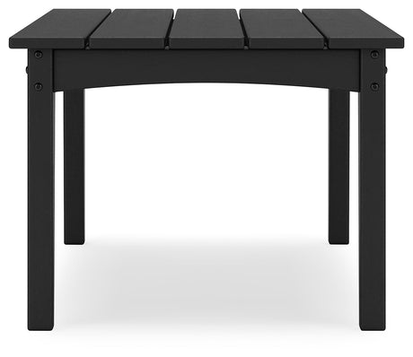 Hyland Wave Black Outdoor Coffee Table, side view