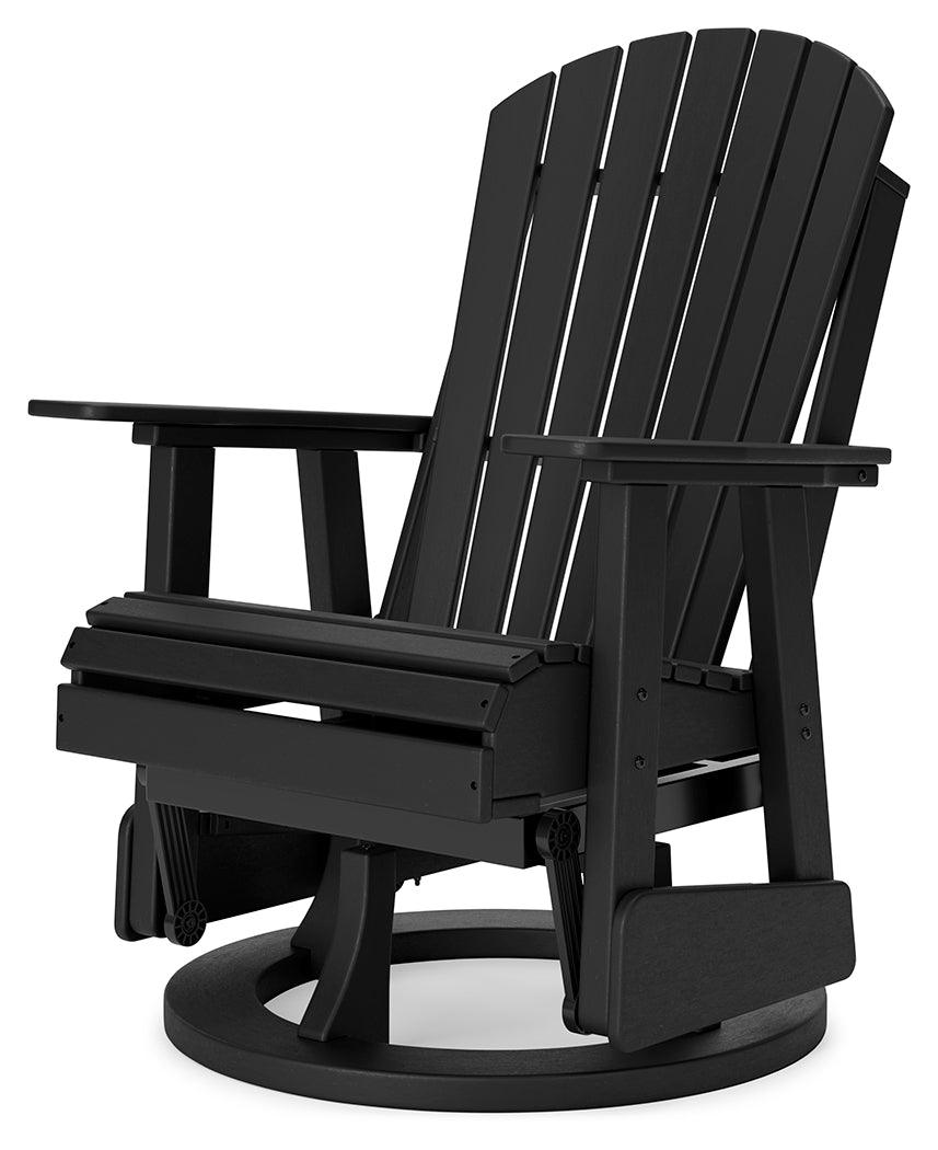 Hyland Wave Black Outdoor Swivel Glider Chair rear view