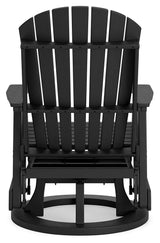 Hyland Wave Black Outdoor Swivel Glider Chair head-on view