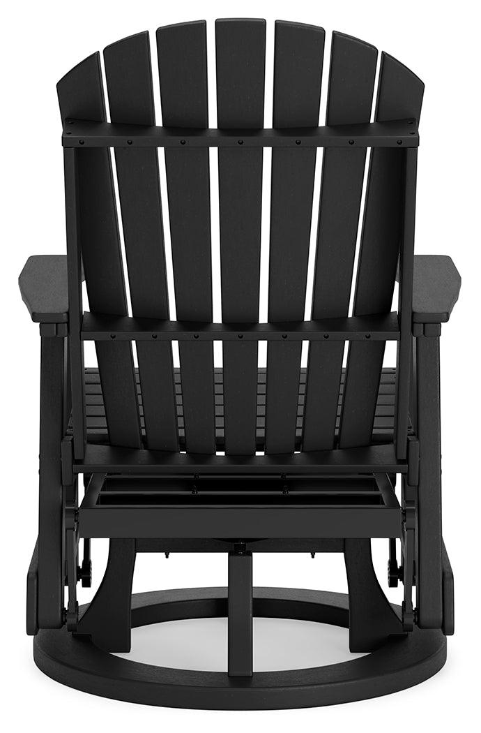 Hyland Wave Black Outdoor Swivel Glider Chair head-on view