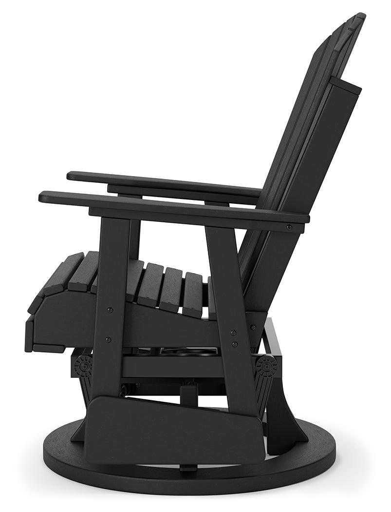 Hyland Wave Black Outdoor Swivel Glider Chair side view
