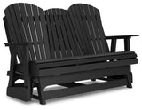 Hyland Wave Black Outdoor Glider Loveseat - Ella Furniture