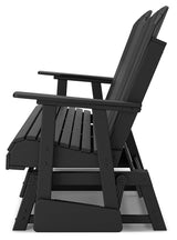Hyland Wave Black Outdoor Glider Loveseat - Ella Furniture