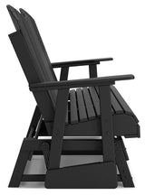Hyland Wave Black Outdoor Glider Loveseat - Ella Furniture