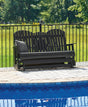 Hyland Wave Black Outdoor Glider Loveseat - Ella Furniture