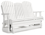 Hyland Wave White Outdoor Glider Loveseat - Ella Furniture