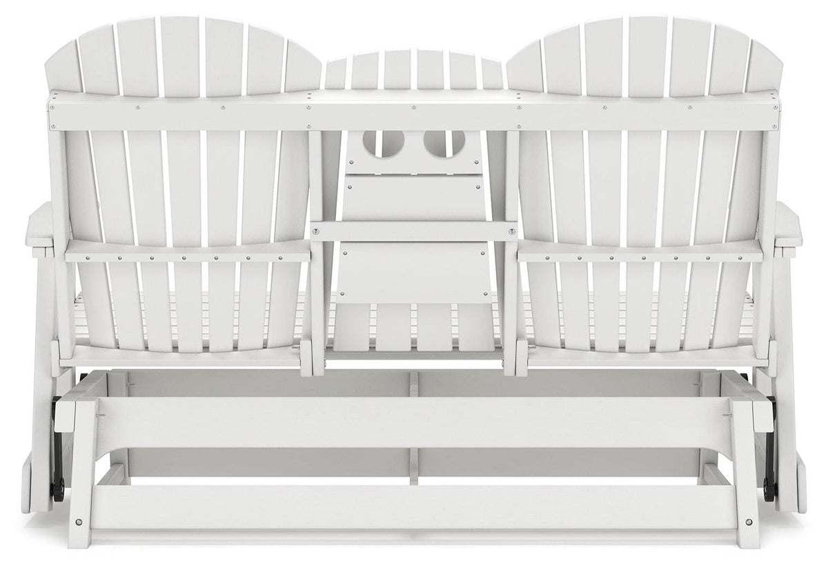Hyland Wave White Outdoor Glider Loveseat rear view