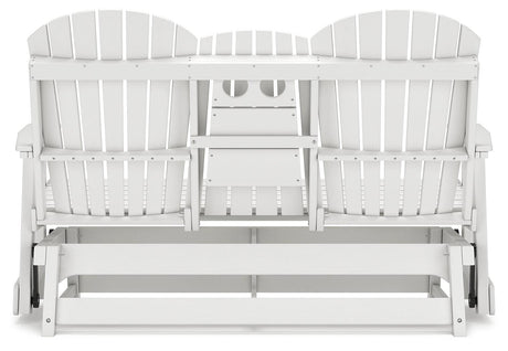 Hyland Wave White Outdoor Glider Loveseat rear view