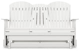 Hyland Wave White Outdoor Glider Loveseat - Ella Furniture