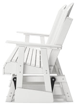 Hyland Wave White Outdoor Glider Loveseat - Ella Furniture