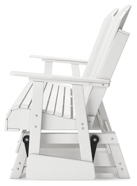 Hyland Wave White Outdoor Glider Loveseat side alternate view