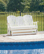 Hyland Wave White Outdoor Glider Loveseat - Ella Furniture