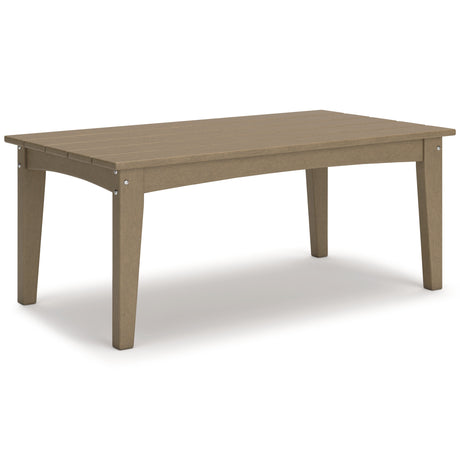 Hyland Wave Outdoor Coffee Table angled side view