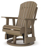 Hyland Wave Driftwood Outdoor Swivel Glider Chair - Ella Furniture
