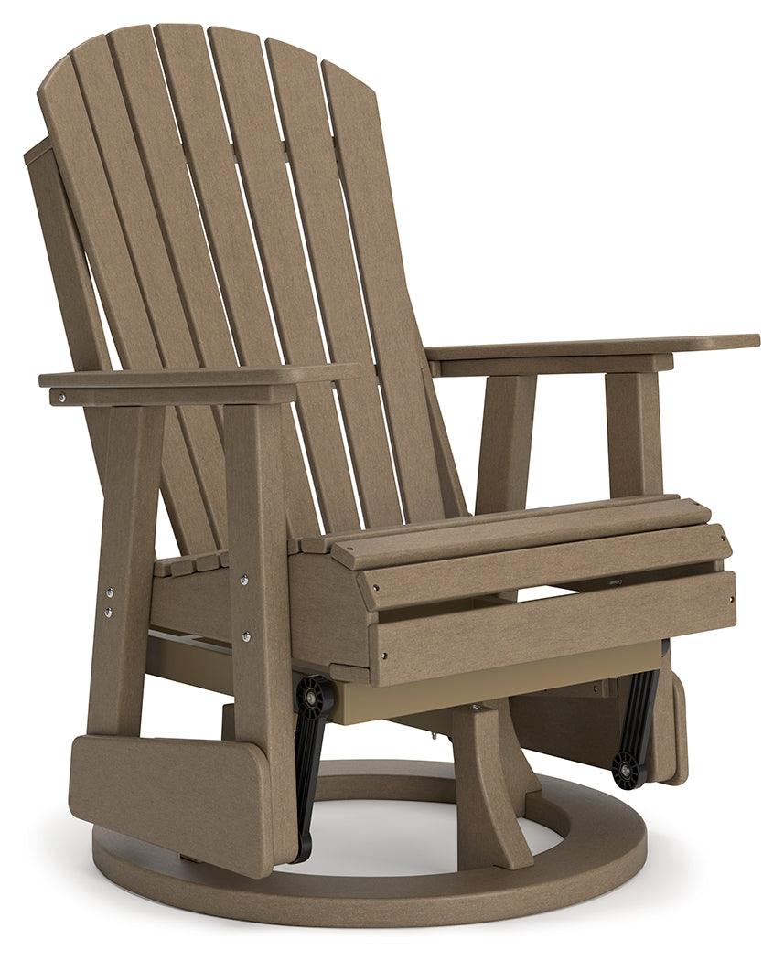 Hyland Wave Driftwood Outdoor Swivel Glider Chair - Ella Furniture