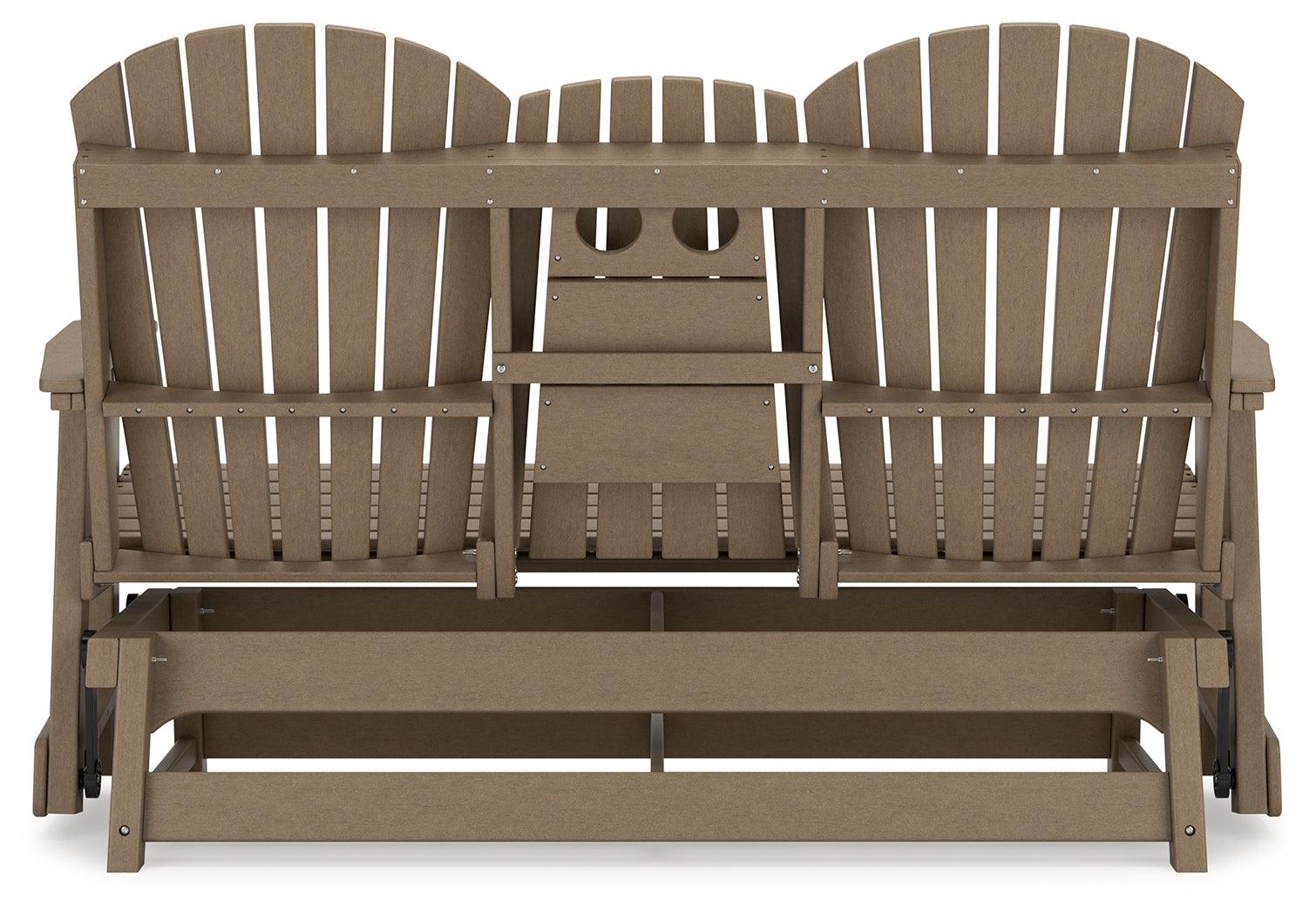 Hyland Wave Driftwood Outdoor Glider Loveseat - Ella Furniture