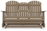 Hyland Wave Driftwood Outdoor Glider Loveseat - Ella Furniture