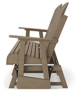 Hyland Wave Driftwood Outdoor Glider Loveseat - Ella Furniture