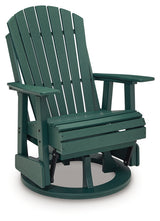 Outdoor lounge chair showing swivel base