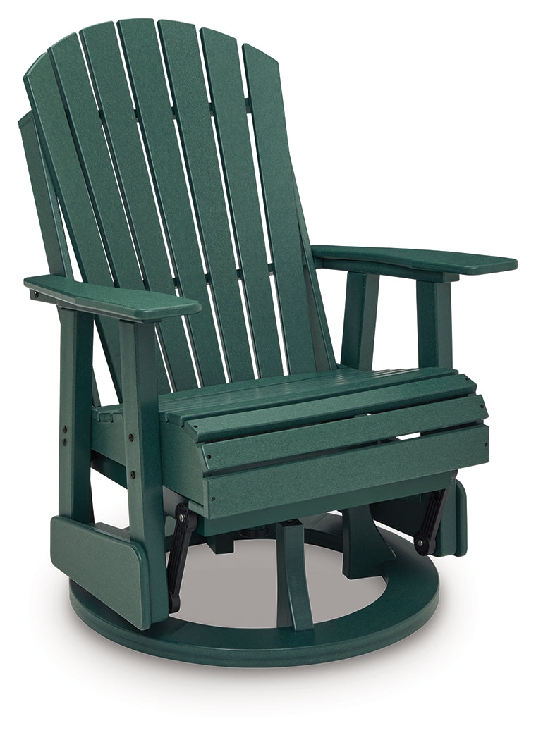 Outdoor lounge chair showing swivel base